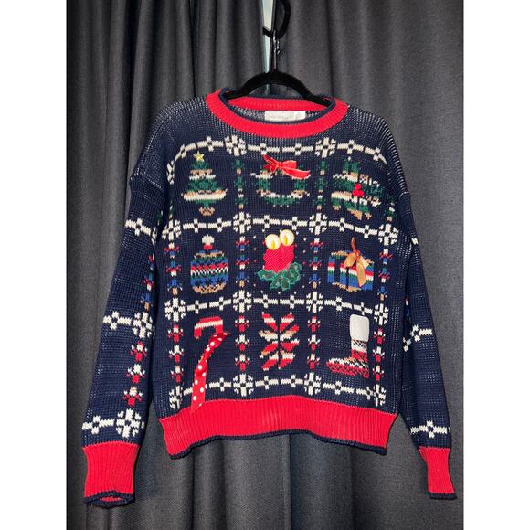 Ugly Christmas Sweater Vintage Xmas Size Medium - Picture 1 of 3